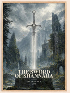 The Sword of Shannara watercolour book poster by Terry Brooks – framed literary art print