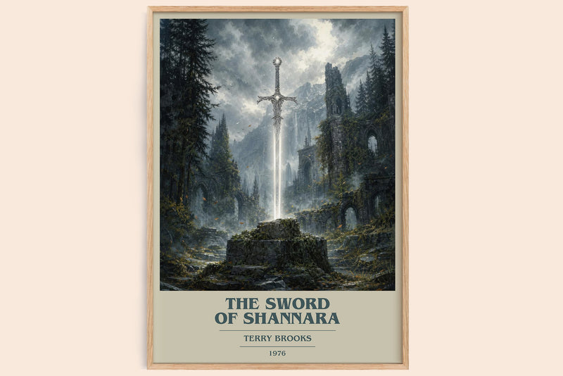 The Sword of Shannara Book Cover Poster by Terry Brooks (Modern Minimalist style)