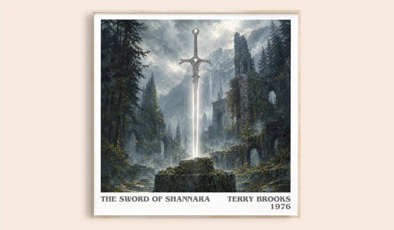 The Sword of Shannara Literary Art Print by Terry Brooks (Square style)