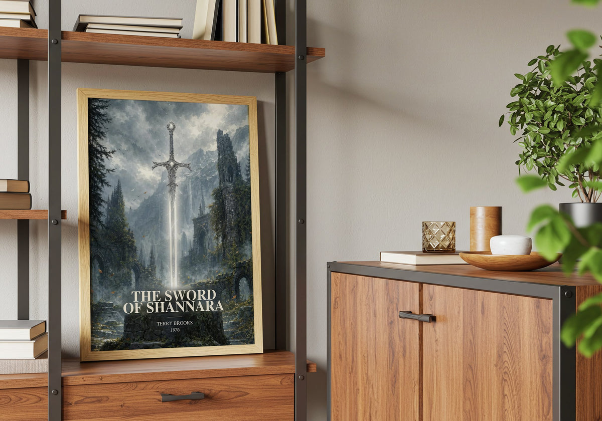 The Sword of Shannara book watercolour illustration paper finish options – matte satin gloss