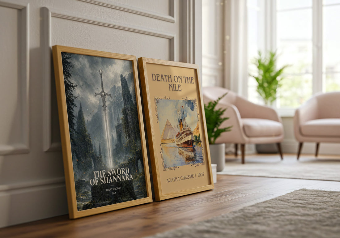 The Sword of Shannara watercolour print framed by window – literary home decor
