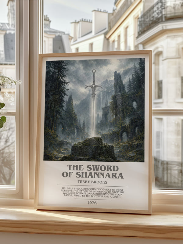 The Sword of Shannara Bookish Wall Art by Terry Brooks – framed print by a bright window