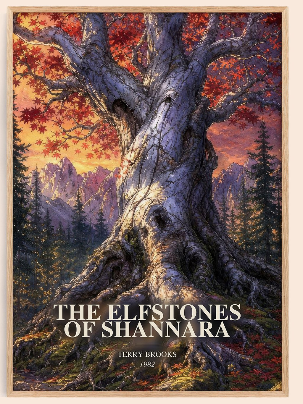 The Elfstones of Shannara watercolour book poster by Terry Brooks – framed literary art print