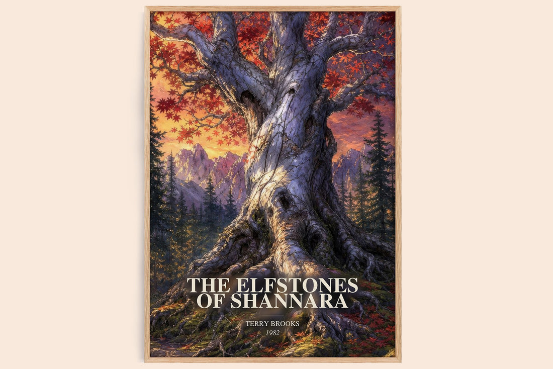 The Elfstones of Shannara watercolour book poster by Terry Brooks – framed literary art print