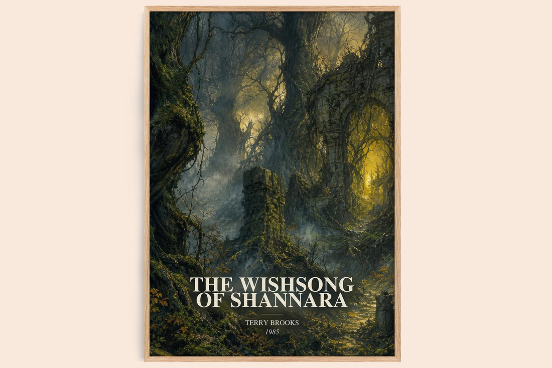 The Wishsong of Shannara watercolour book poster by Terry Brooks – framed literary art print