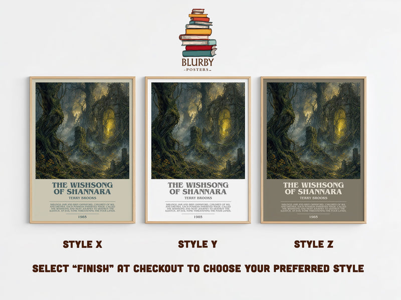 The Wishsong of Shannara bookish print in frame leaning in hallway – fantasy wall art
