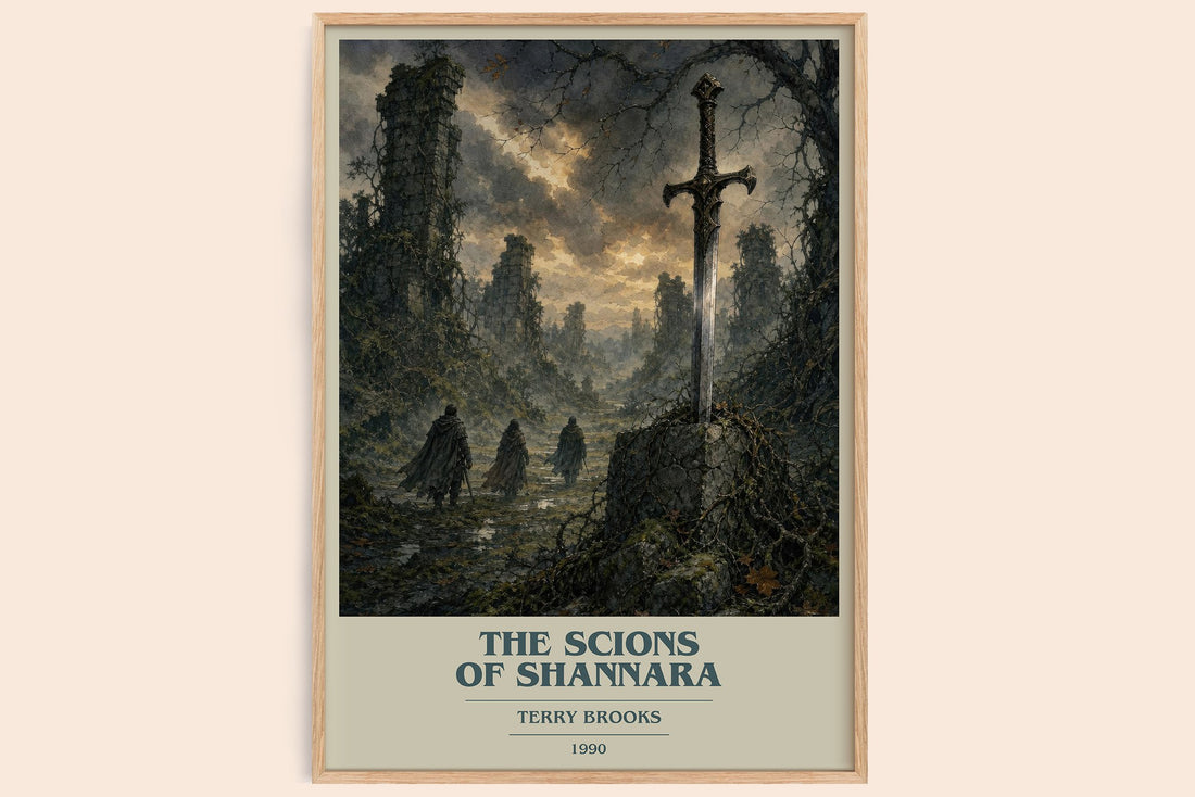The Scions of Shannara book cover book poster by Terry Brooks – framed literary art print
