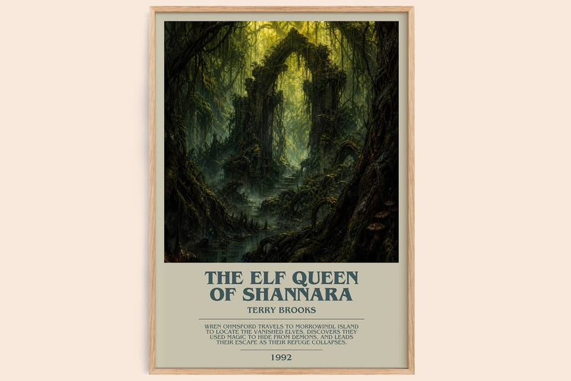 The Elf Queen of Shannara bookish book poster by Terry Brooks – framed literary art print