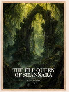The Elf Queen of Shannara watercolour book poster by Terry Brooks – framed literary art print