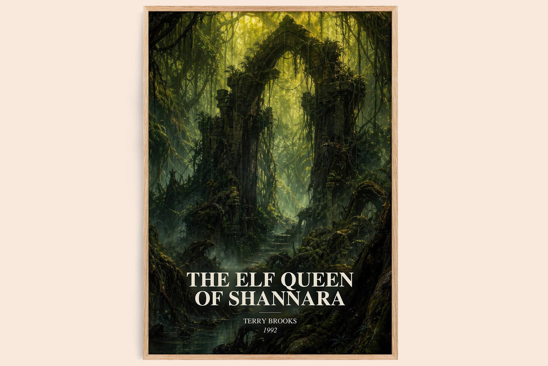 The Elf Queen of Shannara watercolour book poster by Terry Brooks – framed literary art print