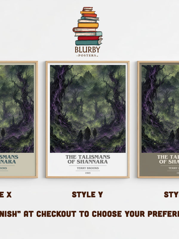 The Talismans of Shannara book cover print in frame leaning in hallway – fantasy wall art