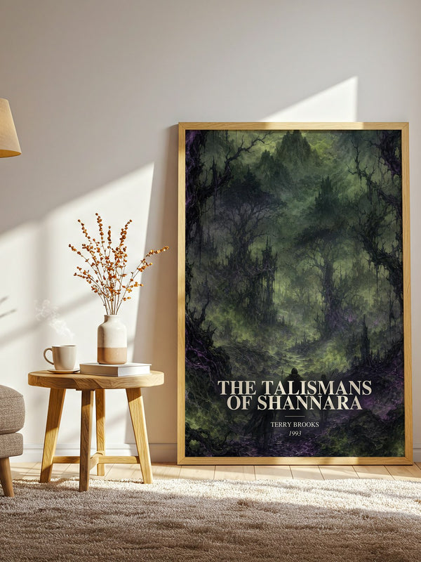 The Talismans of Shannara watercolour print in frame leaning in hallway – fantasy wall art