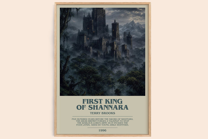 First King of Shannara bookish book poster by Terry Brooks – framed literary art print