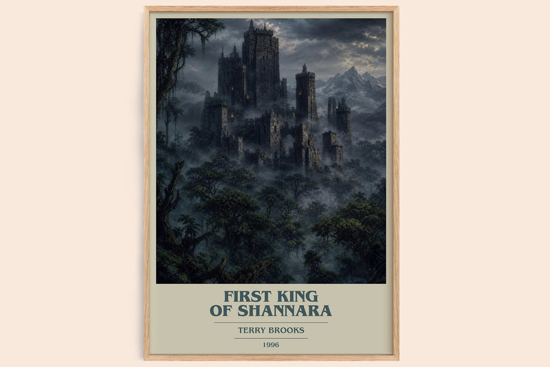 First King of Shannara book cover book poster by Terry Brooks – framed literary art print