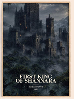 First King of Shannara watercolour book poster by Terry Brooks – framed literary art print