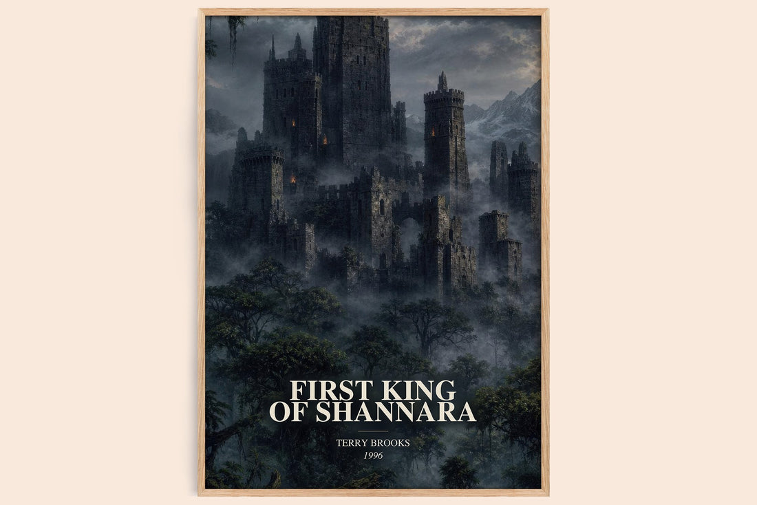 First King of Shannara watercolour book poster by Terry Brooks – framed literary art print