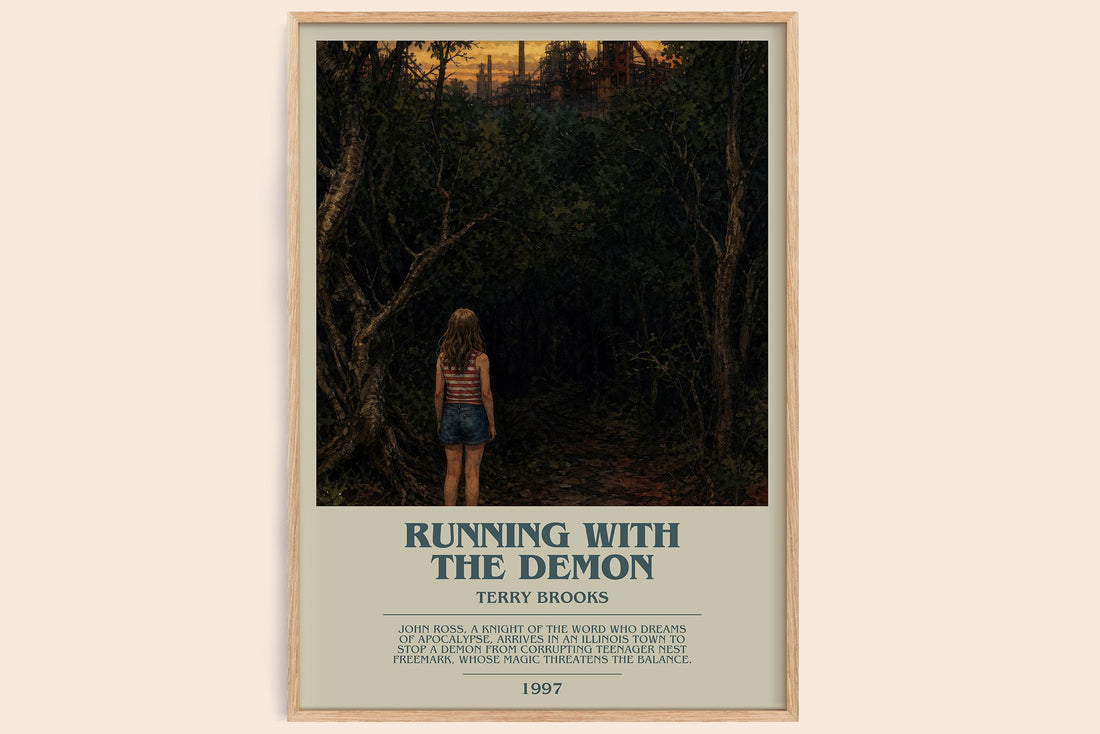 Running with the Demon bookish book poster by Terry Brooks – framed literary art print