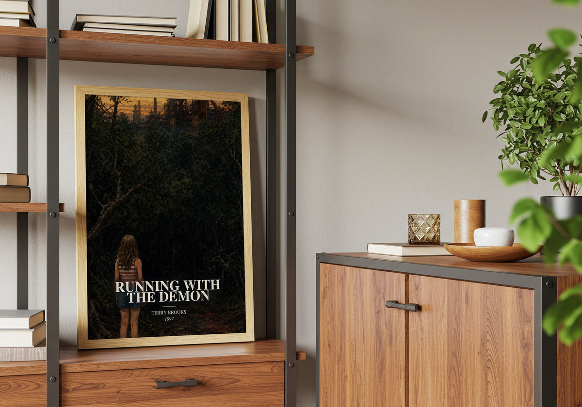 Running with the Demon book watercolour illustration paper finish options – matte satin gloss