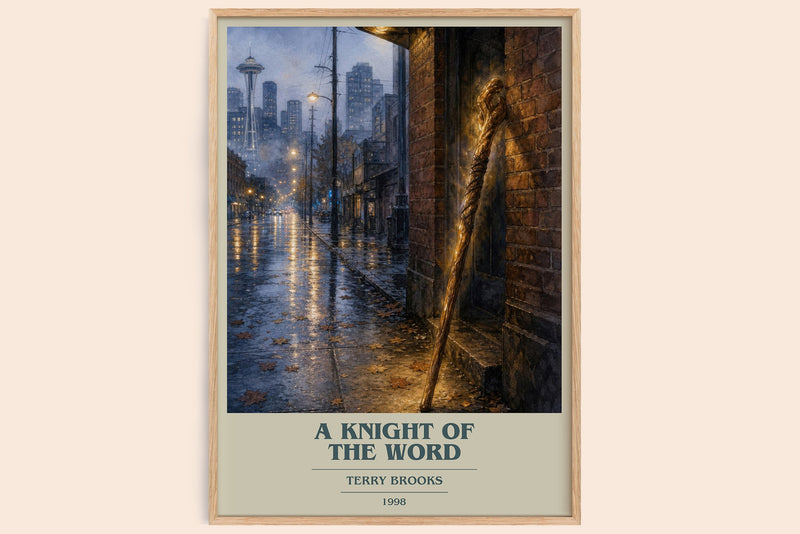 A Knight of the Word book cover book poster by Terry Brooks – framed literary art print