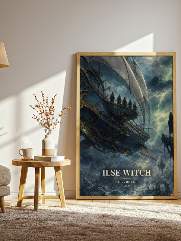 Ilse Witch watercolour print in frame leaning in hallway – fantasy wall art