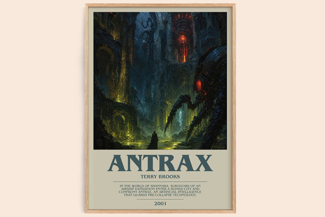 Antrax bookish book poster by Terry Brooks – framed literary art print