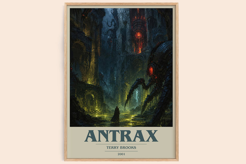 Antrax book cover book poster by Terry Brooks – framed literary art print