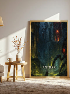 Antrax watercolour print in frame leaning in hallway – fantasy wall art