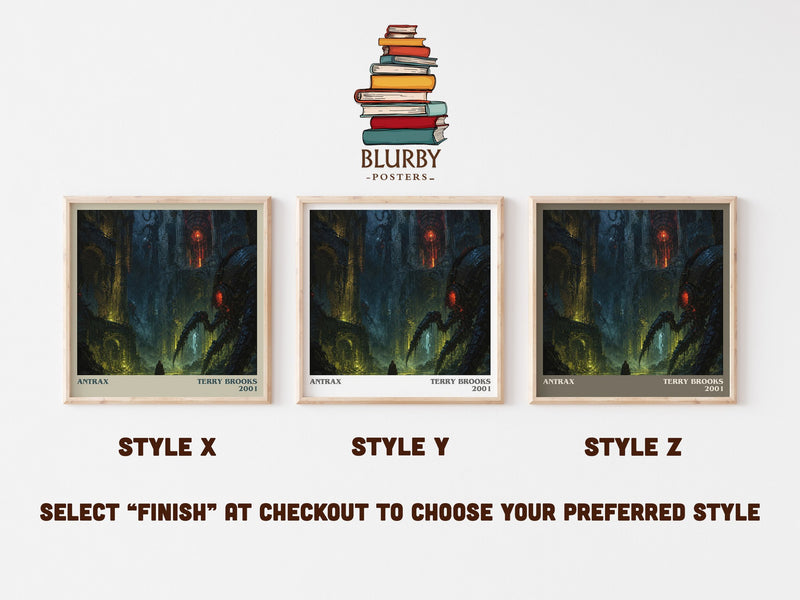 Antrax literary print in frame leaning in hallway – fantasy wall art