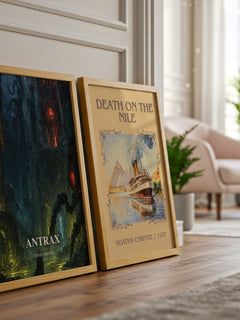Antrax watercolour print framed by window – literary home decor