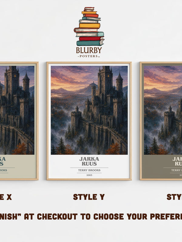 Jarka Ruus book cover print in frame leaning in hallway – fantasy wall art