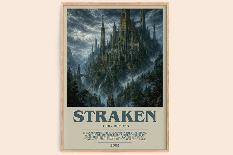 Straken bookish book poster by Terry Brooks – framed literary art print