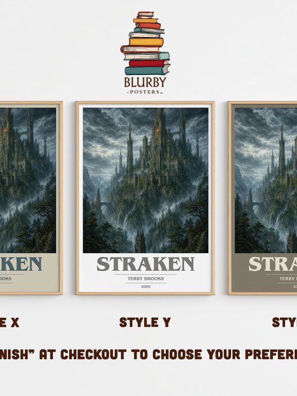 Straken book cover print in frame leaning in hallway – fantasy wall art