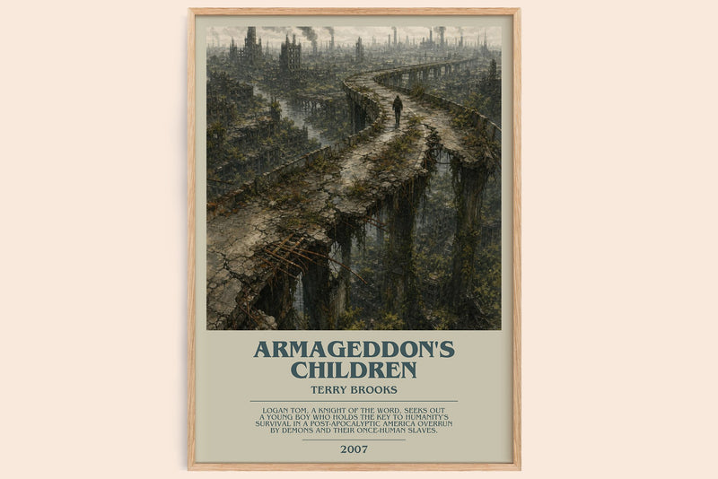 Armageddon's Children bookish book poster by Terry Brooks – framed literary art print