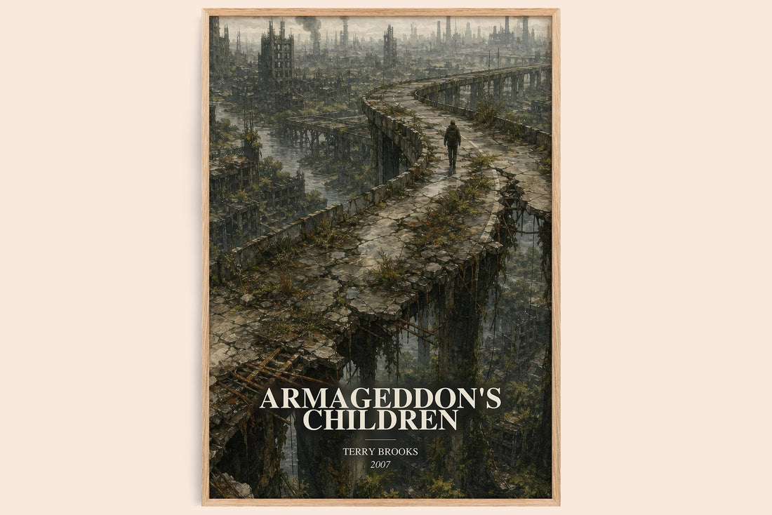 Armageddon's Children watercolour book poster by Terry Brooks – framed literary art print