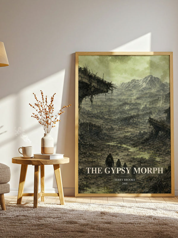 The Gypsy Morph watercolour print in frame leaning in hallway – fantasy wall art