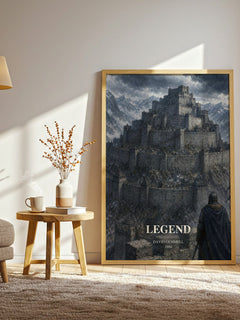 Legend watercolour print in frame leaning in hallway – fantasy wall art