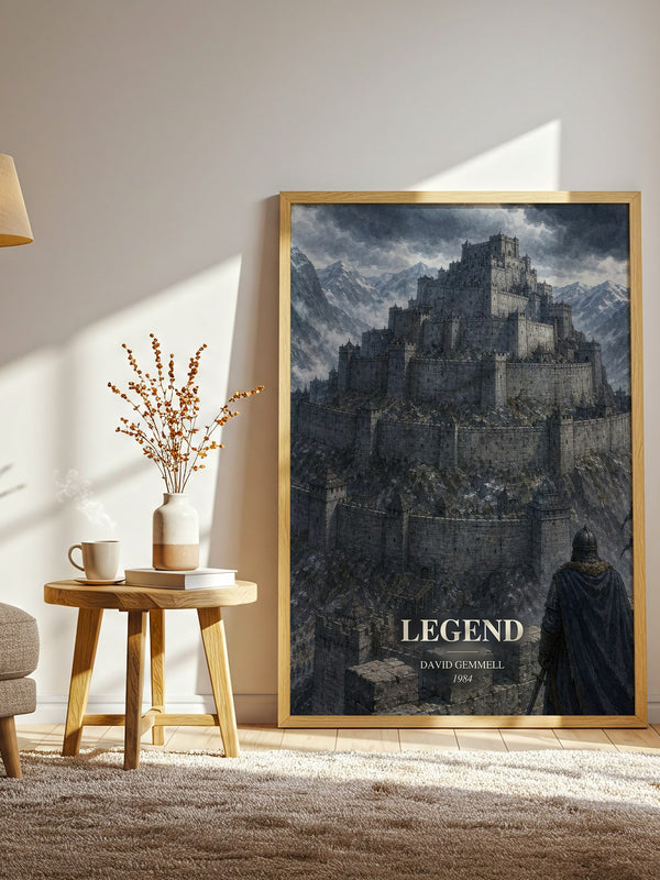 Legend watercolour print in frame leaning in hallway – fantasy wall art