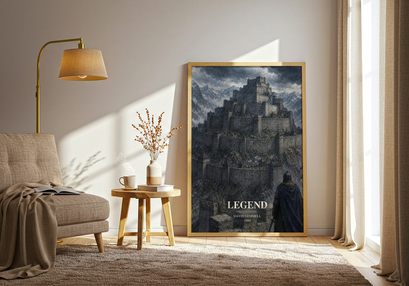Legend watercolour print in frame leaning in hallway – fantasy wall art
