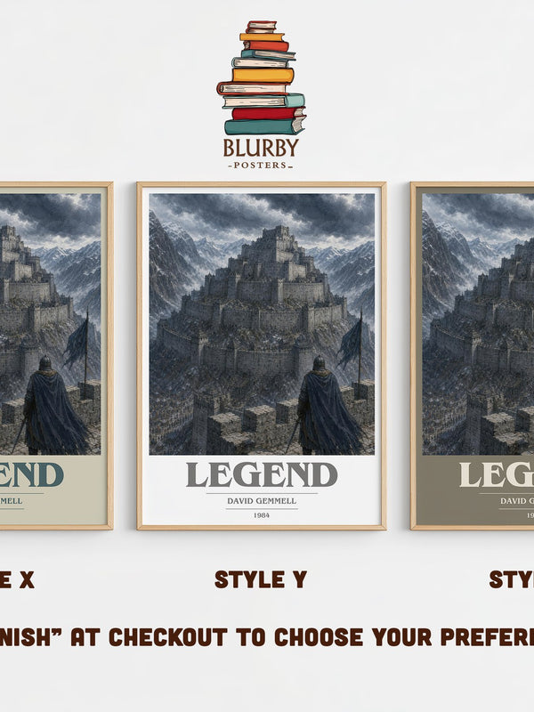 Legend book cover print in frame leaning in hallway – fantasy wall art