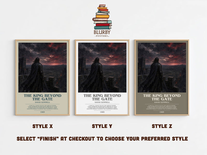The King Beyond the Gate bookish print in frame leaning in hallway – fantasy wall art