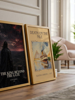 The King Beyond the Gate watercolour print framed by window – literary home decor
