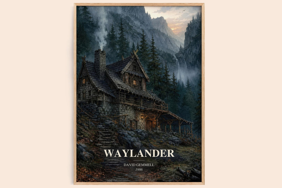 Waylander watercolour book poster by David Gemmell – framed literary art print