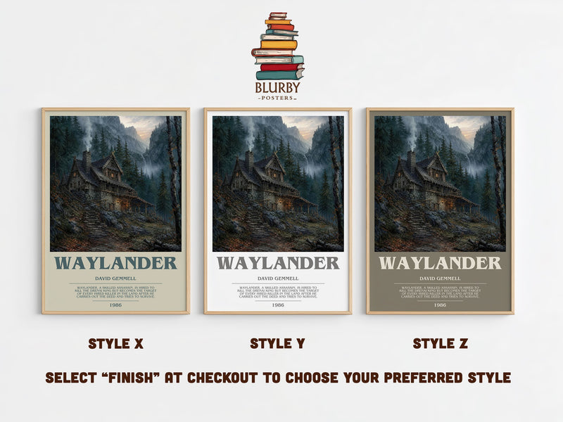 Waylander bookish print in frame leaning in hallway – fantasy wall art
