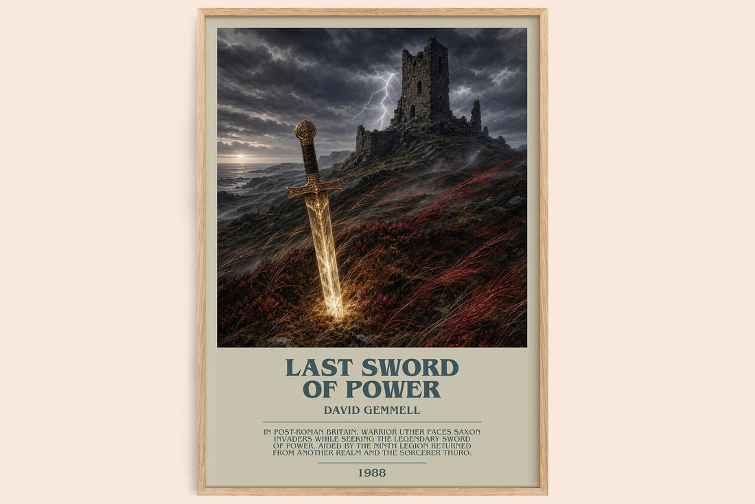 Last Sword of Power bookish book poster by David Gemmell – framed literary art print