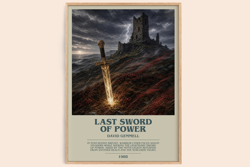 Last Sword of Power bookish book poster by David Gemmell – framed literary art print