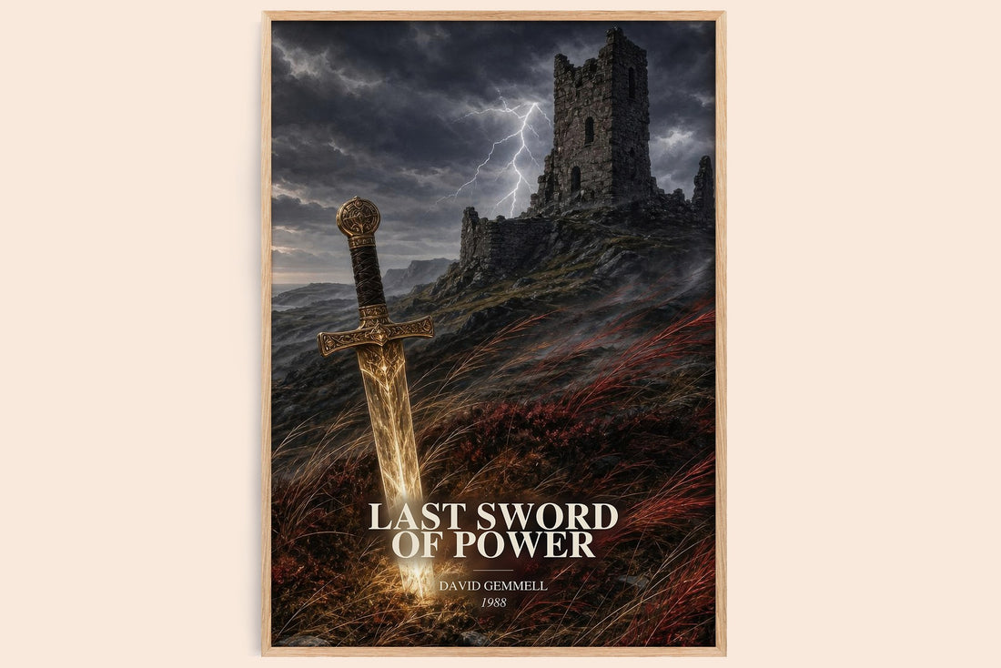 Last Sword of Power watercolour book poster by David Gemmell – framed literary art print