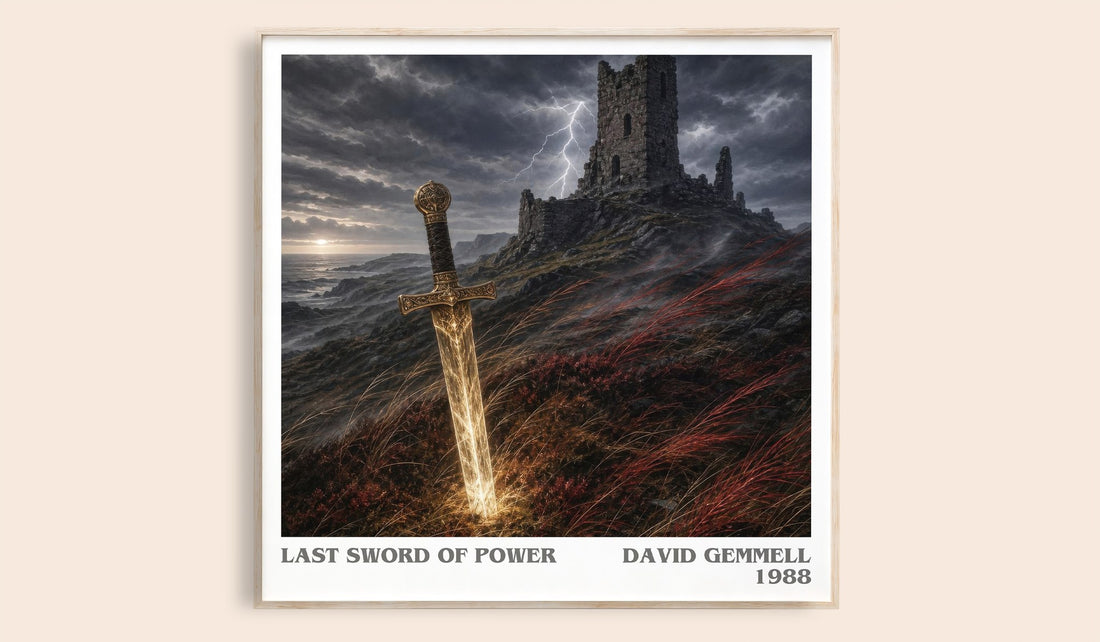Last Sword of Power literary book poster by David Gemmell – framed literary art print