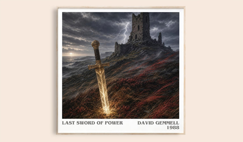 Last Sword of Power literary book poster by David Gemmell – framed literary art print