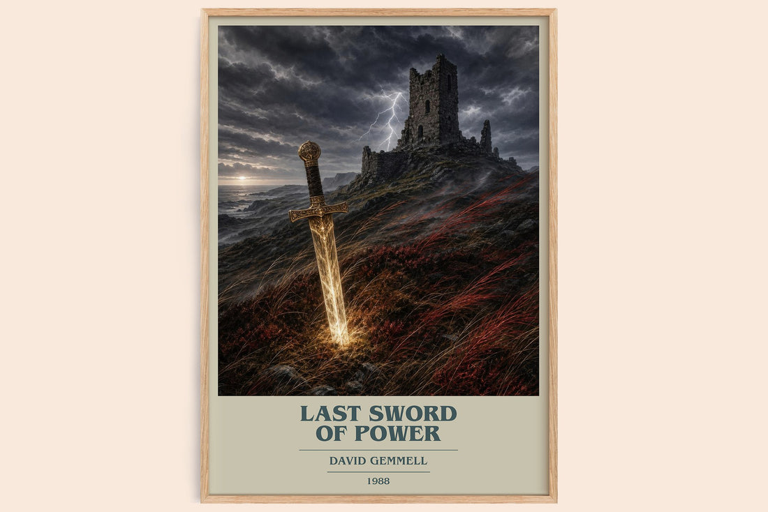 Last Sword of Power book cover book poster by David Gemmell – framed literary art print