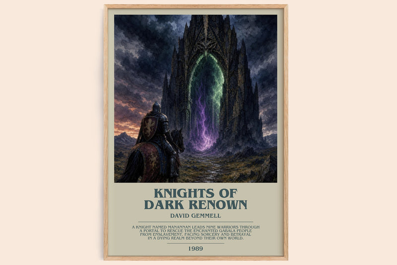 Knights of Dark Renown bookish book poster by David Gemmell – framed literary art print